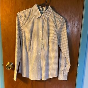 Van Heusen White and Black Blouse Classic Top